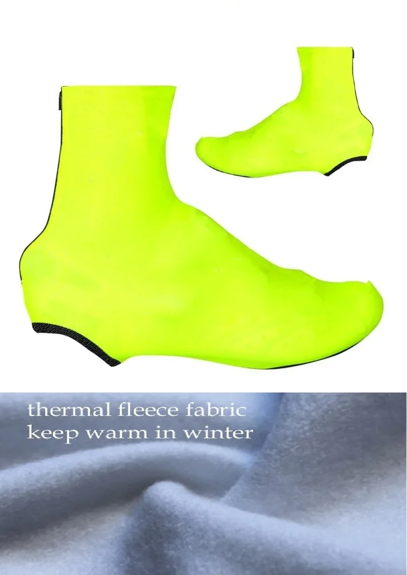 WINTER FLEECE THERMAL FLUO YELLOW Fahrradschuhüberzug Überschuhe Rennrad Fahrrad MTB Fahrradschuhüberzug Größe S-3XL