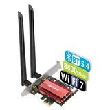 New BE8800 WiFi 7 PCIe Network Card Tri-Band BE200 Wireless Adapter with Bluetooth 5.4 MU-MIMO WPA3 Low-Profile Bracket Heat Sink for Windows 10/11 Desktop PC