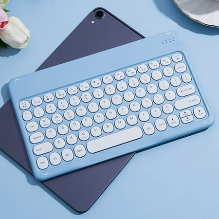 Apmemiss Clearance Wireless Keyboard Portable Bluetooth Colorful Computer Keyboards Wireless Mini Compact Retro Typewriter Flexible Design Keyboard with Compact Slim Profile
