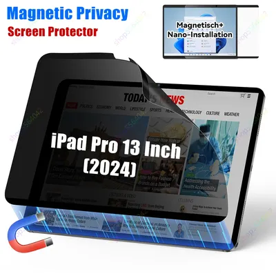 For iPad Pro 13Inch M4 2024 Removable Magnetic Privacy Screen Protector Anti Glare Filter Anti Blue