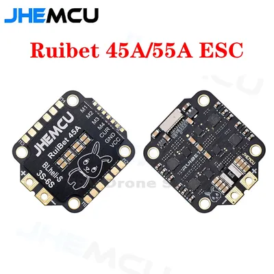 JHEMCU RuiBet 45A/55A ESC BLHELI_S Dshot600 4in1 Brushless ESC 3-6S 30.5X30.5 M4 for RC FPV