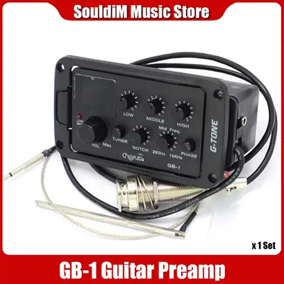 Cherub GB-1 G-Tone Series Acoustic Guitar Preamp Piezo Pickup 3-Band EQ Equalizer with