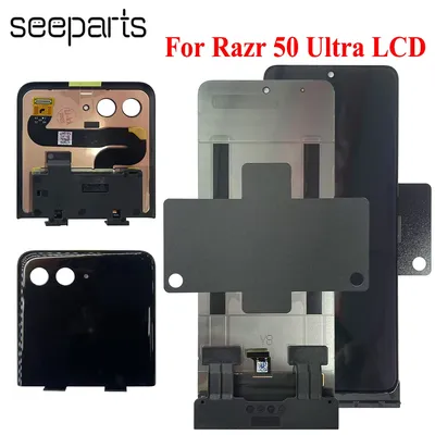 AMOLED For Motorola Razr 50 Ultra LCD Display Main LCD And Secondary LCD Replacement Parts For Moto