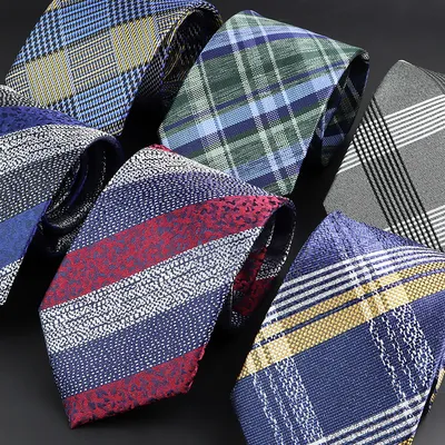 New Classic Striped Ties Fashion Mens Green Blue Necktie For Business Meeting Wedding Tuxedo Suit