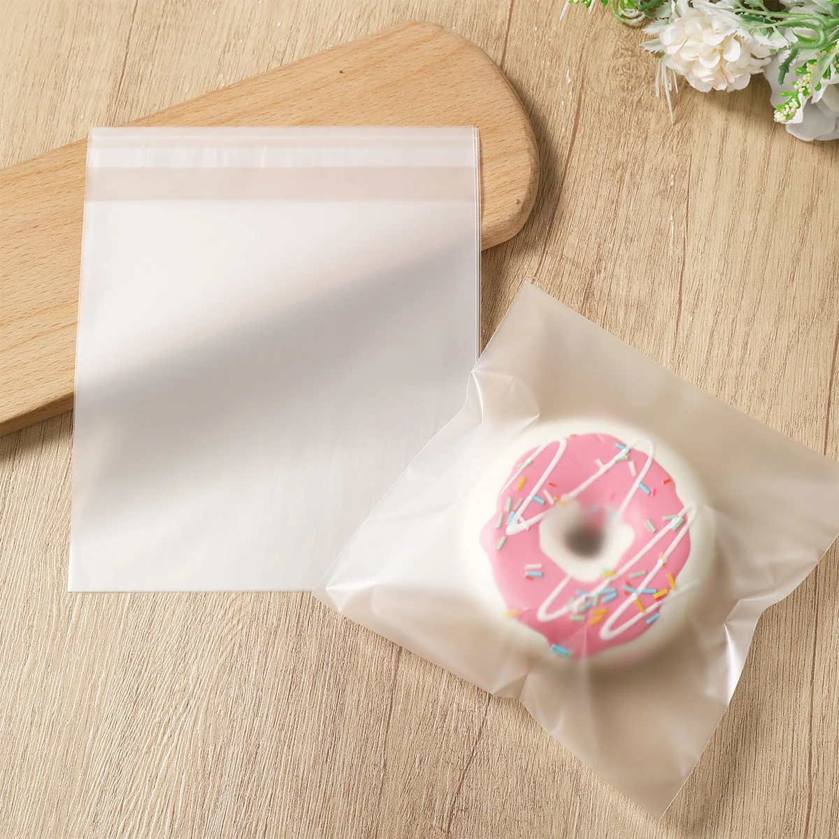Sacchetti Opp smerigliati da 100 pezzi Sacchetti autoadesivi trasparenti Sacchetti porta caramelle fatti a mano per biscotti per confezioni regalo fai da te per feste di compleanno