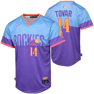 Colorado Rockies Nike MLB City Connect Limited Trikot – Lila – Ezequiel Tovar – Jugendliche Image