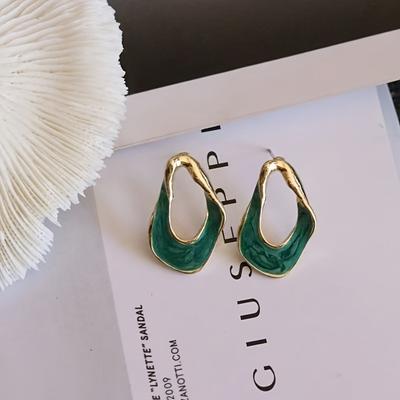 TEMU 3 Pairs Of Fashionable Geometric Decorative Ear Studs Image