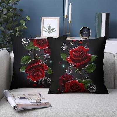 TEMU 2pcs Set Of Elegant And Jewel Design Cushion Covers - Style, Removable & Washable Polyester, Zipper Closure - Ideal For Living Room Sofa Decor (pillow Inserts Not Included), Pillows For Couch Image