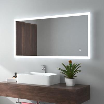 Emke - led Badezimmerspiegel 120x60cm Badspiegel mit Kaltweißes Licht und Touch-Schalter (Modell c) Image