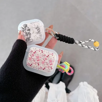 Line Disneies Mickey Minnie mit Lanyard für AirPods 1 2 3 4 Hülle AirPods Pro 2 Hülle IPhone Image