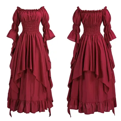 Halloween-Kostüm, mittelalterliches Renaissance-Retro-Kleid, Gothic-Hexenkleid für Damen, Image