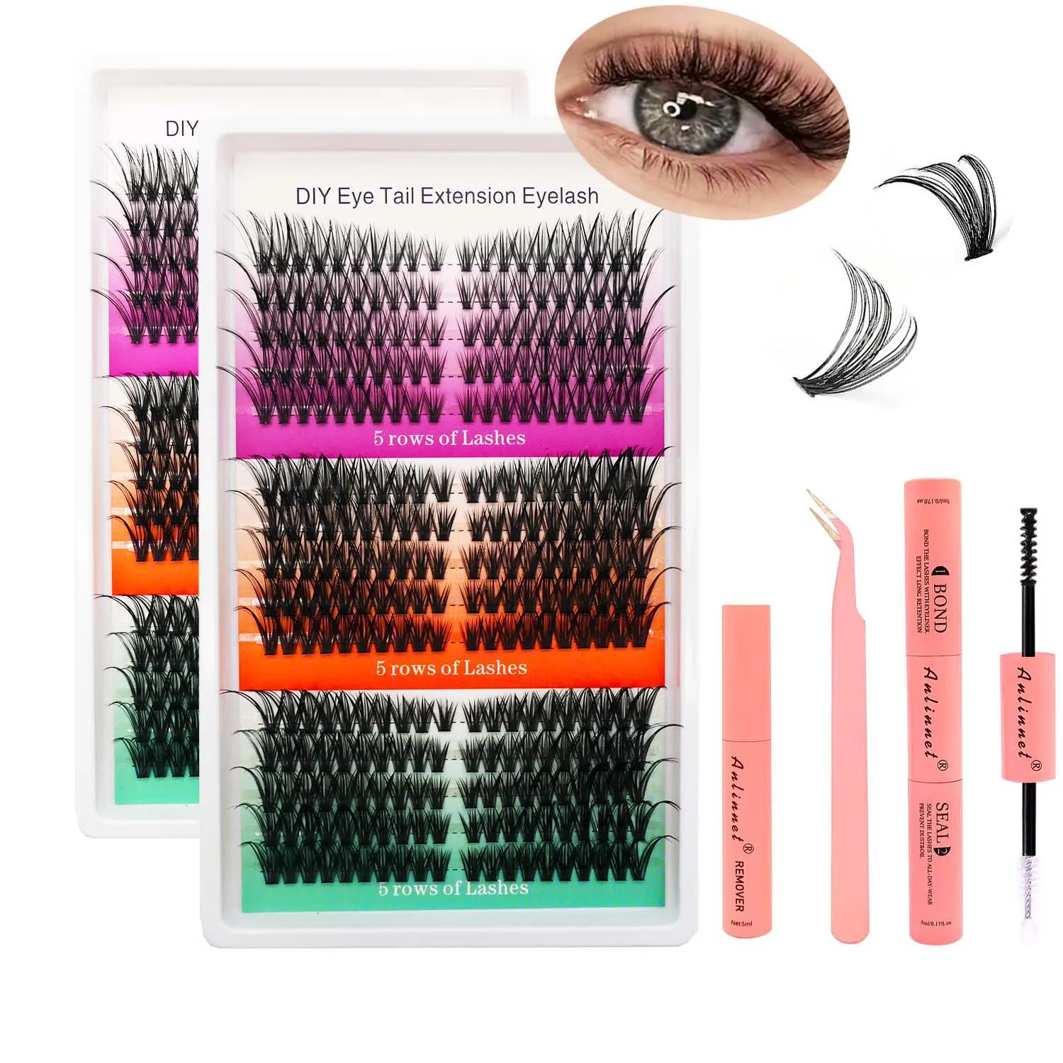 DIY Lash Extension Kit Einzelne Wimpern Cluster Mix Wimpern Komplettes Set Wimpern Kit Falsche Wimpern Kosmetik Großhandel Schönheit Image
