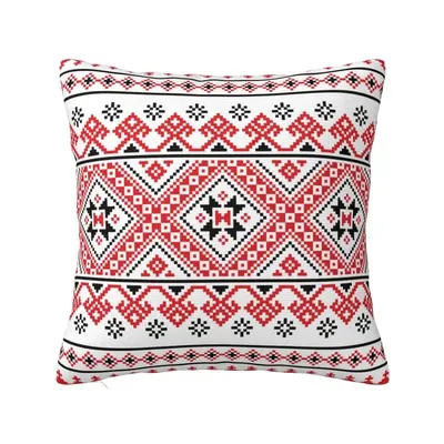 Benutzer definierte ukrainische traditionelle Stickerei Kissen bezug 40x40cm Vyshyvanka weiche Luxus Image