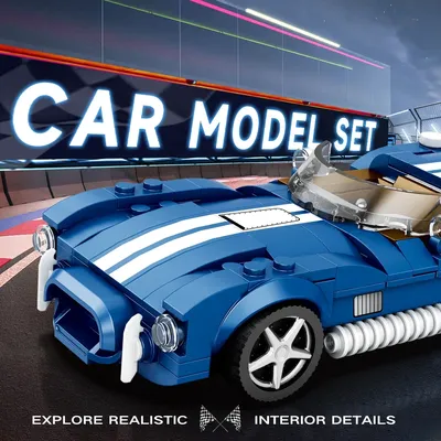 312PCS AC COBRA Auto Baustein Set CreativeRacing Carr Modell Ziegel STEM Bausteine Spielzeug Für Image