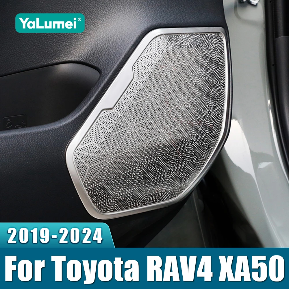 Für Toyota RAV4 2019 2020 2021 2022 2023 2024 RAV4 XA50 Hybrid Auto Tür Audio Lautsprecher Trim Abdeckung edelstahl Zubehör Image