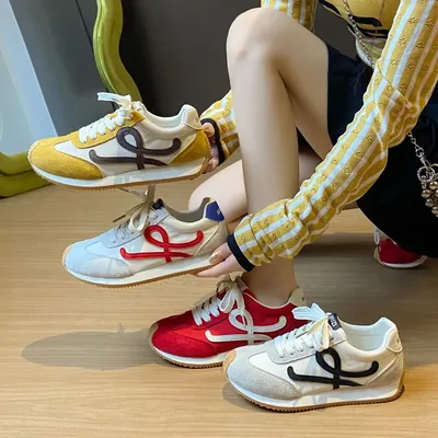 Women's Designer Shoes Lightweight Lace Up Women's Vulcanized Shoes Low Cut Casual Sports Shoes Women's Forrest Gump Shoes