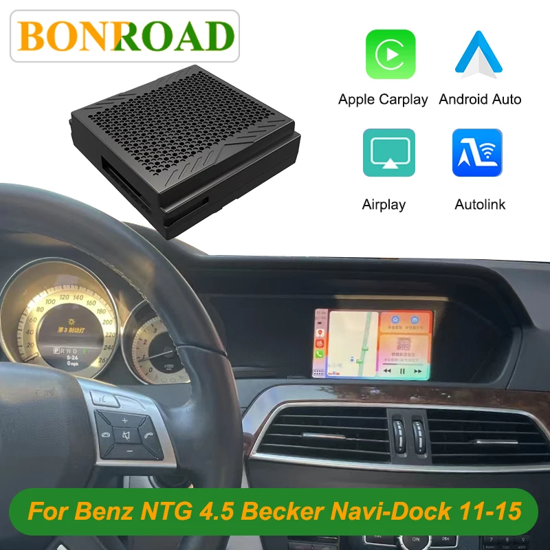 Bonroad Wireless Carplay Decoder For Mercedes Benz A B C E CLA GLA GLK ML Sprinter NTG4.5 Becker Module Android Auto Navigation Image
