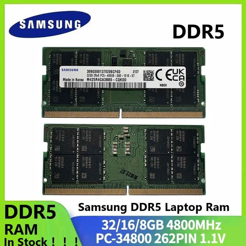 Samsung DDR5 RAM Laptop-Speicher nicht ecc sodimm 8GB 16GB 32GB 4800MHz 5600MHz für Laptop-Computer Dell Lenovo Asus HP Memory Stick