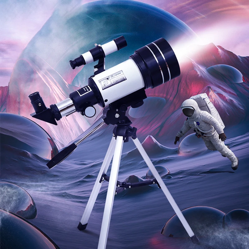 Astronomisches Teleskop F30070M mit Stativ – hochauflösendes Deep Space-Teleskop, 3 Okulare, Smartphone-Adapter, geeignet für Image