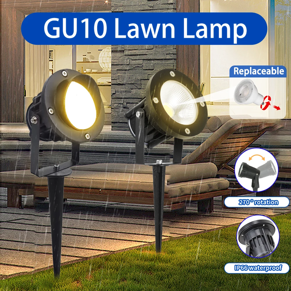Outdoor Rasen Licht IP65 Wasserdichte GU10 Austauschbare Lampe Spot Licht Garten Lichter Landschaft Lampe Für Villa Yard Pathway