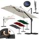Ombrellone offset da giardino, Ombrellone a ombrello - Alu - girevole a 360° - 3 x 3 m - con led