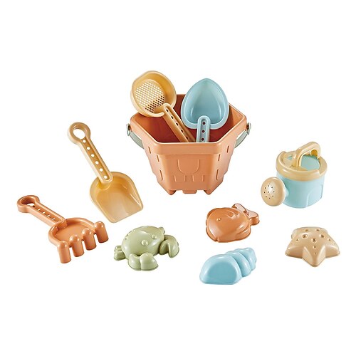 Set di secchielli e palette per la sabbia da spiaggia - giocattoli da spiaggia per bambini con stampi per la sabbia, secchielli in silicone per la sabbia da spiaggia per bambini e neonati in viaggio