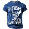 Per uomo Divertente Per la pesca Maglietta Manica Corta maglietta Stampa 3D Girocollo Camicia Moda Quotidiano Casual Streetwear Casuale Quotidiano Nero Blu Verde Estate Primavera Abbigliamento S M L