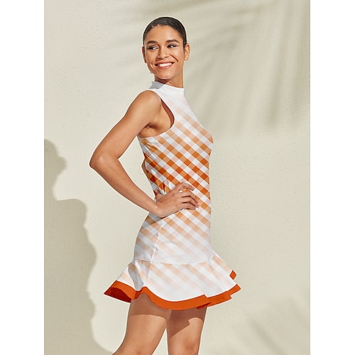 Per donna Abito da golf Marrone Senza Maniche Abbigliamento da golf da donna Abbigliamento Abiti Abbigliamento