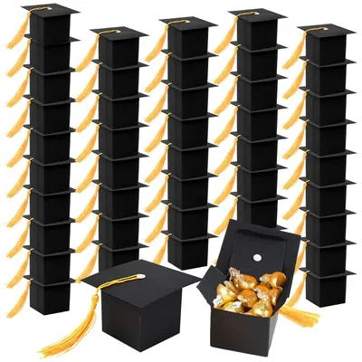 10/20/30Pcs Graduation Cap Gift Box Candy Chocolate Packaging Boxes Bags 2025 Graduation Party
