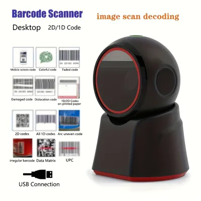 2D Barcode Scanner Desktop Omnidirectional Automatic 1D 2D QR code Data Matrix PDF417 Bar code