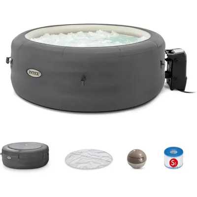 SimpleSpa Inflatable Hot Tub, 4 Person Jet Massage Spa with Built-in Pump