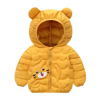 Cute Baby Girls Winter Clothes Kids Light Down Coats with Ear Hoodie Spring Girl Jacket Toddler
