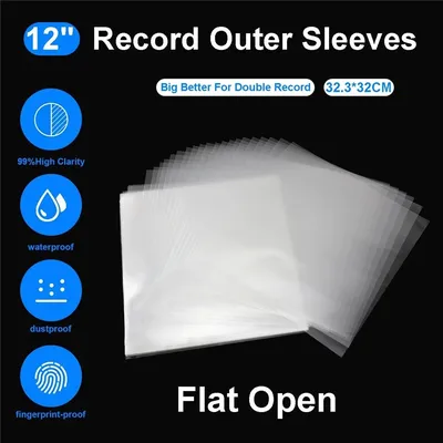50PCS OPP Gel Record Protective Cover 12" 32.3cm * 32cm for Turntable Player LP Vinyl Record