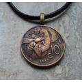 collana ape mellifera sui fiori moneta regno Italia moneta vintage 10 centesimi coin 100 anni un secolo di storia - Bee - Made in Italy