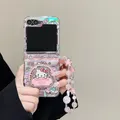 Simpatico cartone animato Sanrio Hello Kitty Supporto per impugnatura magnetica Magsafe Custodia per telefono con ricarica wireless per Samsung Galaxy Z Flip 6 5 4 3 Cover