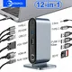 Docking station USB C 12 in 1 Adattatore TIPO C a HDMI 4K HD PD 100W VGA RJ45 Splitter USB 3.0 SD TF