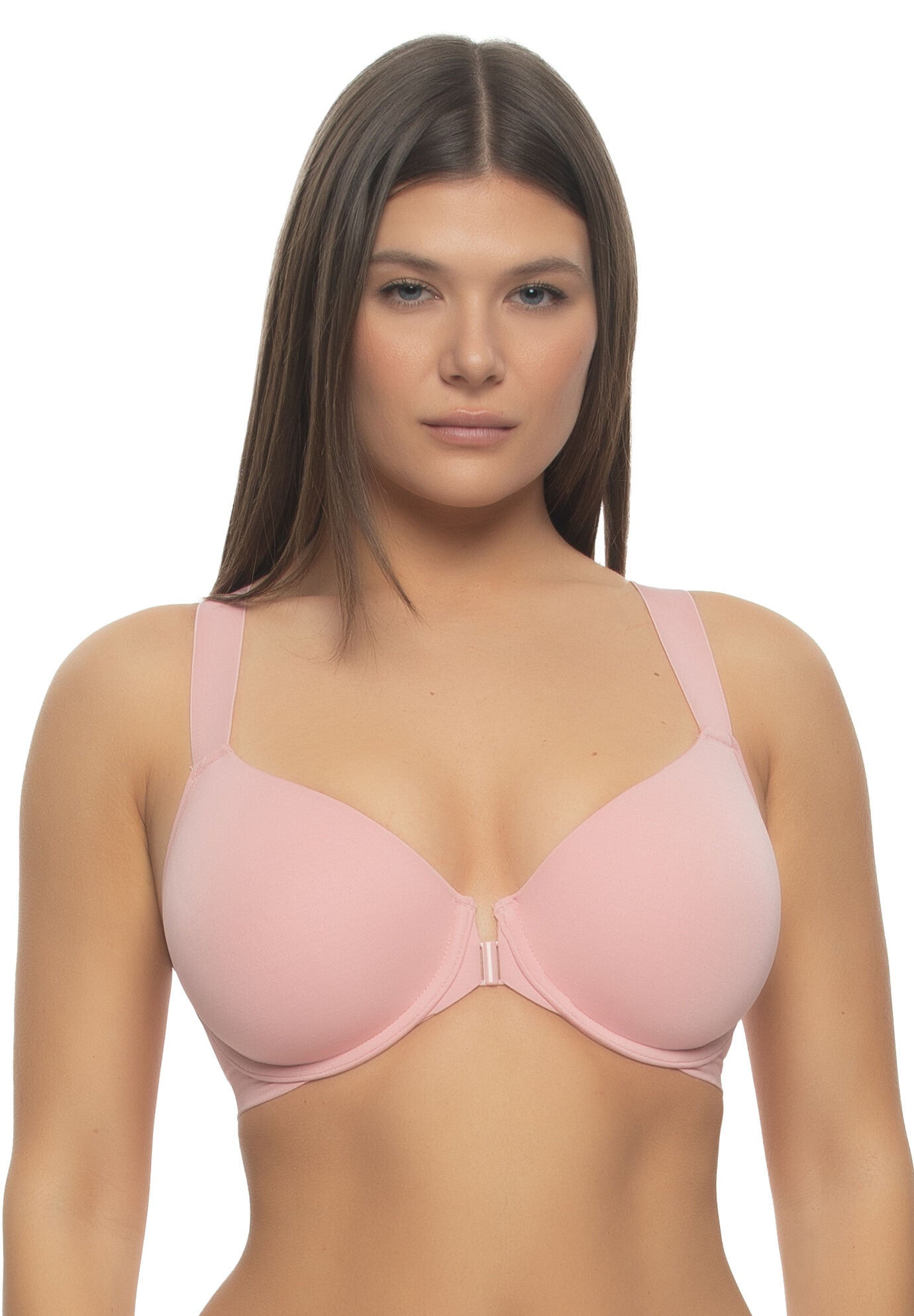 Plus Size Women's Utopia Front-Close Racerback T-Shirt Bra by Paramour by Felina in Bridal Rose (Size 44 H)
