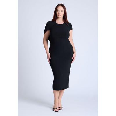 Plus Size Women's Cutout Back Midi Dress by ELOQUII in Black Onyx (Size 24)