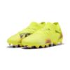 Fußballschuh PUMA "FUTURE 8 PRO FG/AG Fußballschuhe Jugendliche", Kinder, Gr. 28, gelb alert schwarz sun struck pink, Obermaterial: Textil, Synthetik; Futter: Textil, Synthetik; Innensohle: Textil; Laufsohle: Synthetik, Schuhe