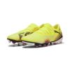 Fußballschuh PUMA "FUTURE 8 MATCH FG/AG Low Fußballschuhe Erwachsene", Gr. 41, gelb alert schwarz sun struck pink, Obermaterial: Synthetik, Textil; Futter: Synthetik, Textil; Innensohle: Textil; Laufsohle: Synthetik, Schuhe