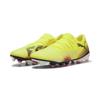 Fußballschuh PUMA "FUTURE 8 MATCH FG/AG Low Fußballschuhe Erwachsene", Gr. 44, gelb alert schwarz sun struck pink, Obermaterial: Synthetik, Textil; Futter: Synthetik, Textil; Innensohle: Textil; Laufsohle: Synthetik, Schuhe