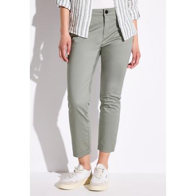 7/8-Hose STREET ONE, Damen, Gr. 38, Länge 26, grün (pastel grün), Web, 97% Baumwolle, 3% Elasthan, unifarben mit Farbeinsatz, casual, comfort fit 7/8-Länge, Hosen, 4-Pocket Style, Topseller Image