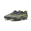 Fußballschuh PUMA "ULTRA 5 MATCH FG/AG Fußballschuhe Jugendliche", Kinder, Gr. 37, matte aged silber gelb alert blau gray, Obermaterial: Textil, Synthetik; Futter: Textil, Synthetik; Innensohle: Textil; Laufsohle: Synthetik, Schuhe