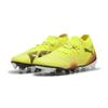 Fußballschuh PUMA "FUTURE 8 MATCH FG/AG Fußballschuhe Damen", Gr. 41, gelb alert schwarz sun struck pink, Obermaterial: Synthetik, Textil; Futter: Synthetik, Textil; Innensohle: Textil; Laufsohle: Synthetik, Schuhe