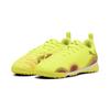 Fußballschuh PUMA "FUTURE 8 PLAY TT Mid Fußballschuhe Jugendliche", Kinder, Gr. 34, gelb alert schwarz sun struck pink, Obermaterial: Synthetik, Textil; Futter: Textil; Innensohle: Textil; Laufsohle: Gummi, Schuhe