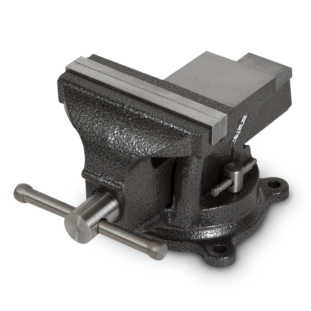 EBERTH Schraubstock aus Gusseisen mit Amboss, 125mm Backenbreite, 360° drehbar, 110mm Ø Teller, max. 87mm Spannweite, für diverse Arbeiten Image