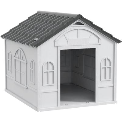 Hundehütte, Hundehaus mit Satteldach, wetterfest Kleintierhaus für mittelgroße Hunde unter 20 kg, Image