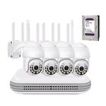 Housecurity - kit de vidéosurveillance sans fil ptz ip 4 caméras 5 mpx wifi remote 1 tb