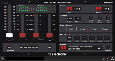 tc electronic DVR 250 Digital Vintage Reverb
