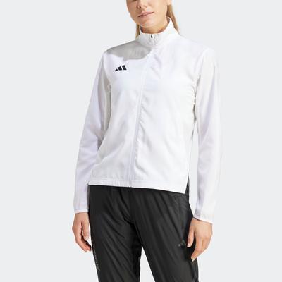 Laufjacke ADIDAS PERFORMANCE "ADIZERO E JCKT", Damen, Gr. S, weiß, Obermaterial: 100% Polyester, sportlich, Jacken Image